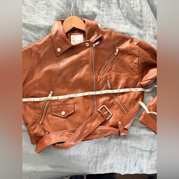 Avec Les Filles Brown Leather Cropped Jacket SEE NOTES - Picture 13 of 13